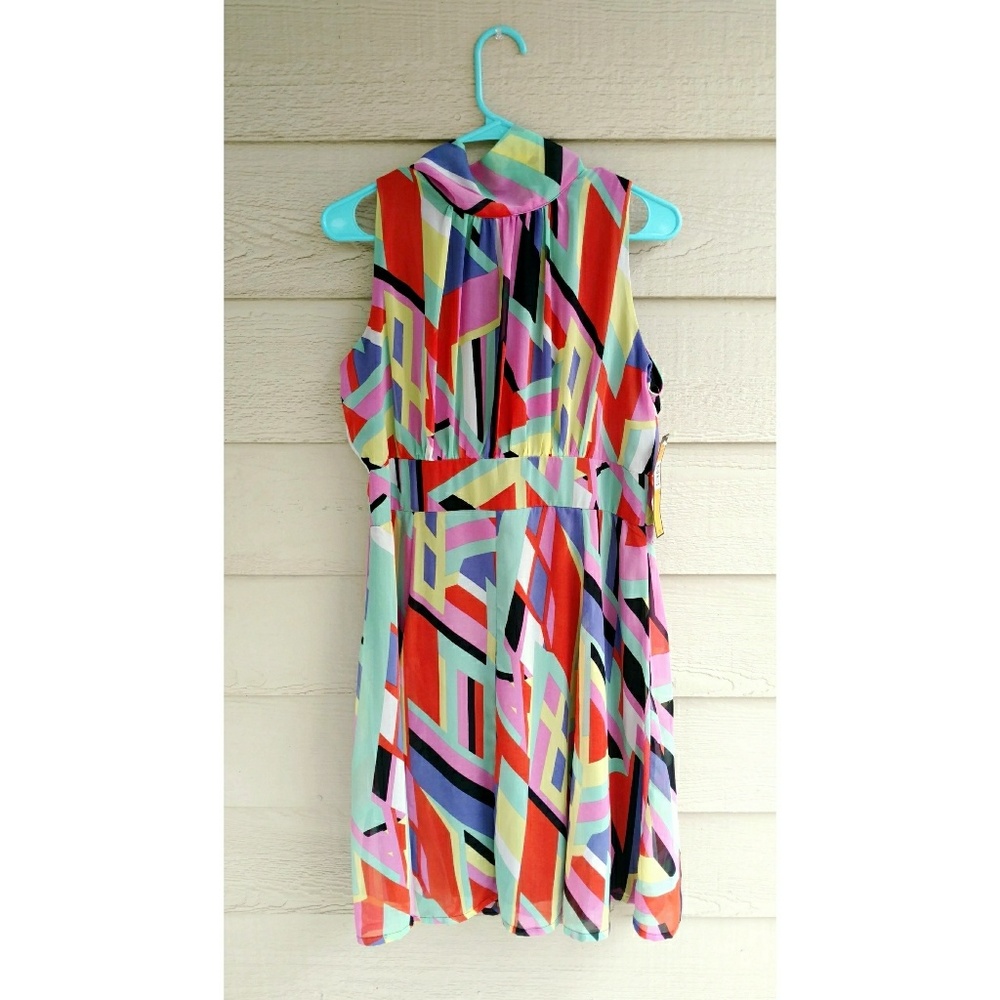 ILE New York Colorful Mod Sleeveless Dress